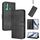 Custodia in pelle retrò con fibbia a giunzione per Tecno Spark 7P (nera)