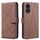 Custodia in pelle con motivo geometrico RFID per OPPO A78 5G (marrone)