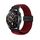 Cinturino per orologio in nylon intrecciato con fibbia magnetica da 22 mm (nero e rosso)