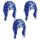 3 pezzi Parrucche da discoteca per cosplay, cappellini da festa lucidi con lamina e decorazioni divertenti per feste (blu zaffiro) 3 pezzi Parrucche da discoteca per cosplay, cappellini da festa lucidi con lamina e decorazioni divertenti per feste (blu zaffiro)