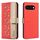 For Google Pixel 9a Splicing Color Hollow Flower Pattern RFID Leather Phone Case(Red) For Google Pixel 9a Splicing Color Hollow Flower Pattern RFID Leather Phone Case(Red)
