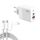 Caricabatterie PD41 GaN PD 45W + USB con cavo dati USB-C a USB-C/8 pin per iPhone, spina UE (bianco)