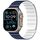 Cinturino magnetico a nido d'ape per Apple Watch 46 mm / 49 mm / 45 mm / 44 mm (blu scuro e bianco) Cinturino magnetico a nido d'ape per Apple Watch 46 mm / 49 mm / 45 mm / 44 mm (blu scuro e bianco)