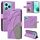 For Honor 400 Lite Dual-color Splicing Flip Leather Phone Case(Purple)