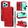For Honor 400 Lite Cat and Bee Embossed Flip Leather Phone Case(Red)
