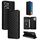 For Redmi 12 4G Cubic Grid Texture Flip Leather Phone Case(Black)