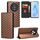 For Honor Magic5 Cubic Grid Texture Flip Leather Phone Case(Brown)