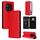 For Honor Magic6 5G Cubic Grid Texture Flip Leather Phone Case(Red)