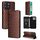 For Honor X8c 4G Cubic Grid Texture Flip Leather Phone Case(Brown)