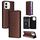 For Honor X60i 5G Cubic Grid Texture Flip Leather Phone Case(Brown)