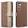 For Samsung Galaxy S23+ 5G Splicing Color Hollow Flower Pattern RFID Leather Phone Case(Brown) For Samsung Galaxy S23+ 5G Splicing Color Hollow Flower Pattern RFID Leather Phone Case(Brown)