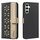 For Samsung Galaxy S25 / S24 5G Splicing Color Hollow Flower Pattern RFID Leather Phone Case(Black) For Samsung Galaxy S25 / S24 5G Splicing Color Hollow Flower Pattern RFID Leather Phone Case(Black)