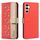 For Samsung Galaxy S25 / S24 5G Splicing Color Hollow Flower Pattern RFID Leather Phone Case(Red) For Samsung Galaxy S25 / S24 5G Splicing Color Hollow Flower Pattern RFID Leather Phone Case(Red)