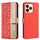 For Realme C53 Splicing Color Hollow Flower Pattern RFID Leather Phone Case(Red) For Realme C53 Splicing Color Hollow Flower Pattern RFID Leather Phone Case(Red)
