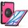 For iPad Air 11 2025 / 2024 Honeycomb Hand Grip Turntable Stand Tablet Case(Rose Red)