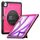 For iPad Air 13 2025 / 2024 Honeycomb Hand Grip Turntable Stand Tablet Case(Rose Red)