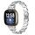 Cinturino in acciaio inossidabile ovale con diamanti per Fitbit Versa 3 (argento)
