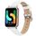 Cinturino in vera pelle per Samsung Galaxy Fit3 Slim (bianco)