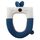 Sedile WC universale lavabile in cartone animato coniglio, cuscino per sedile WC lavorato a maglia ispessito (blu)