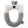 Sedile WC universale lavabile in cartone animato coniglio, cuscino per sedile WC lavorato a maglia ispessito (grigio)