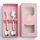 Set regalo da tavola natalizio con cucchiaio in acciaio inossidabile da 2 pezzi / confezione, colore: scatola rosa, calzini argento + stelle