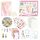 Adesivi decorativi per album di ritagli manuali fai-da-te per bambini (rosa)