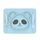 Piatto per alimenti con griglia a ventosa integrata per bambini Piatti per colla in silicone Panda per bambini (con forchetta e cucchiaio azzurro)