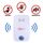 Repeller di controllo dei parassiti del ratto della zanzara ad ultrasuoni elettronico con luce LED, spina americana, AC90V-250V (bianco) Repeller di controllo dei parassiti del ratto della zanzara ad ultrasuoni elettronico con luce LED, spina americana, AC90V-250V (bianco)