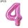 2 PCS 40 pollici Numero di foglio di alluminio Numero palloncini Balloons Compleanno Wedding Engagement Party Decor Bambini Forniture per bambini (4 rose rosse)