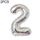 2 PCS 40 pollici di alluminio Numero del foglio di alluminio Palloncini Balloons Compleanno Wedding Engagement Party Decor Kids Ball Forniture (2-Silver)