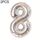 2 PCS 40 pollici Numero di foglio di alluminio Palloncini Balloons Compleanno Compleanno Wedding Engagement Party Decor Kids Ball Forniture (8-Silver)