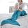Coperta a coda di sirena per coperte lavorate a maglia super morbide per adulti, dimensioni: 90 x 50 cm (blu)