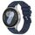 Cinturino per orologio in silicone con fibbia in acciaio tinta unita a testa piatta da 22 mm (blu navy)