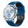 Cinturino per orologio in silicone traspirante bicolore a tre file da 22 mm (blu reale e nero)