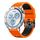 Cinturino per orologio in silicone traspirante bicolore a tre file da 22 mm (arancione e nero)
