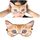 Maschera per occhi 3D Ombreggiatura Maschera per occhi stampata con animali del fumetto che dorme (Gatto) Maschera per occhi 3D Ombreggiatura Maschera per occhi stampata con animali del fumetto che dorme (Gatto)