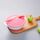 Ciotola Copri Cucchiaio Temperatura Ventosa per Bambini Ciotola per Addestramento Antigoccia Baby Stoviglie per Alimentazione Infantile (Ciotola Rosa + Cucchiaio)