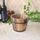 Balcone Verdure Succulente Vaso da fiori in legno carbonizzato Retro Secchio di legno piccolo Decorazione della casa, Taglia: L, Stile: Bocca piatta