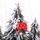 10 pezzi decorazioni natalizie ciondolo albero di Natale alce (rosso)