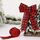 10 PC Decorazioni natalizie Decorazione per albero di Natale con nastro a reticolo (rosso e nero)