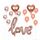 1 set LOVE Set di decorazioni per palloncini in foglio di alluminio Matrimonio Matrimonio Palloncini per layout della sede del matrimonio, Stile: LOVE + 2 a forma di cuore + 5 paillettes 5 in lattice