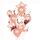2 pezzi 18 pollici di perle di alluminio perla paillettes set decorazione della festa decorazione festiva (oro rosa)