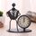 2 Pz in ferro in acciaio inox piccolo orologio da tavola retrò personalità orologio regalo di compleanno (c64 orologio di fisarmonica)