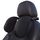 A05 Auto regolabile Auto Auto a forma di Memory Schiuma Collo Pest Cuscino Cuscino Sedile con Hook & Mobile Phone Holder (Nero)