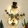 Anello di viti di Natale con luci Pendente albero di Natale Garland Decorazione domestica Props (griglia bianca nera)