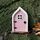 Cortile in legno in miniatura Fairy Dwarf Tree Decorazione dell'albero (porta finestra (rosa))