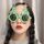 2 fermagli per capelli natalizi personalizzati con occhiali natalizi strani, colore: albero a pois verde