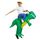 Vestiti gonfiabili del dinosauro di Halloween Poliestere 3D Abbigliamento per bambole del fumetto, Taglia:M (120-140 cm)(Dinosauro verde)