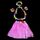 Costume da spettacolo di hula di Halloween da 30 cm, decorazione per feste hawaiane, colore: gonna di erba + ghirlanda rosa