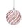Decorazione per albero di Natale con pallina di Natale da 8 cm, con perle e paillettes, ornamento da appendere (rosa)
